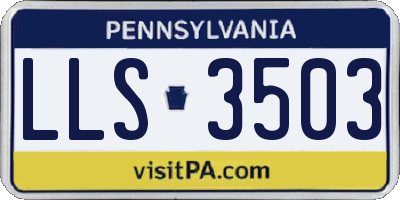 PA license plate LLS3503