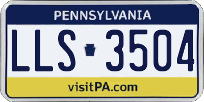PA license plate LLS3504