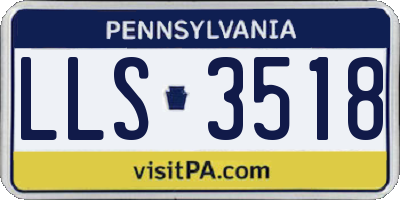 PA license plate LLS3518