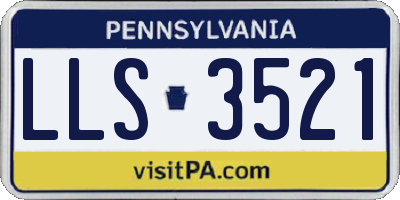 PA license plate LLS3521