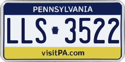 PA license plate LLS3522