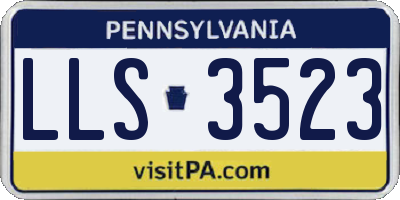 PA license plate LLS3523