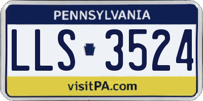 PA license plate LLS3524