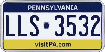 PA license plate LLS3532