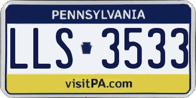 PA license plate LLS3533