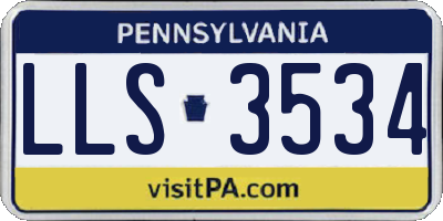 PA license plate LLS3534