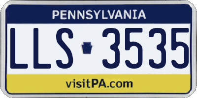 PA license plate LLS3535