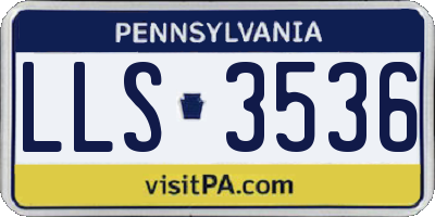 PA license plate LLS3536