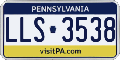 PA license plate LLS3538