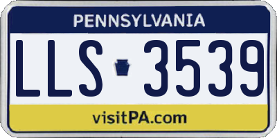 PA license plate LLS3539