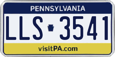PA license plate LLS3541