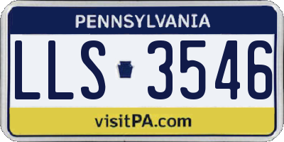 PA license plate LLS3546