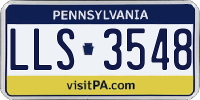 PA license plate LLS3548