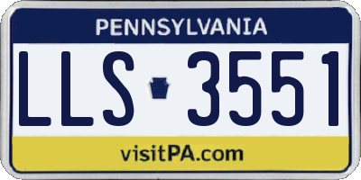 PA license plate LLS3551