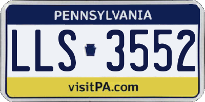 PA license plate LLS3552