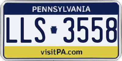 PA license plate LLS3558