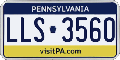 PA license plate LLS3560