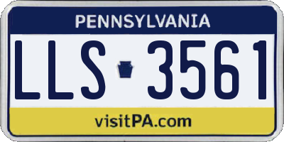 PA license plate LLS3561