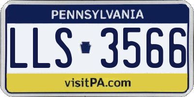 PA license plate LLS3566
