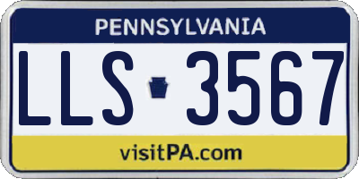 PA license plate LLS3567