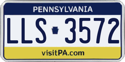 PA license plate LLS3572