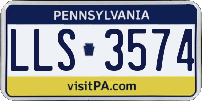 PA license plate LLS3574