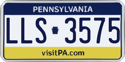 PA license plate LLS3575