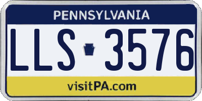 PA license plate LLS3576