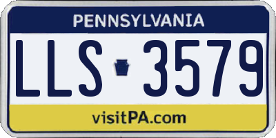 PA license plate LLS3579