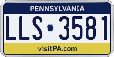 PA license plate LLS3581