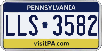 PA license plate LLS3582