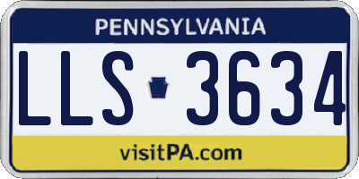 PA license plate LLS3634