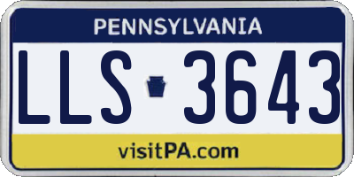 PA license plate LLS3643