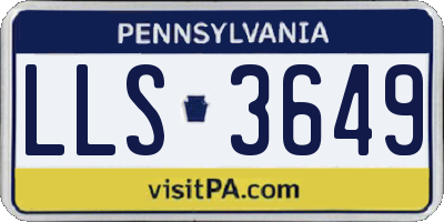 PA license plate LLS3649