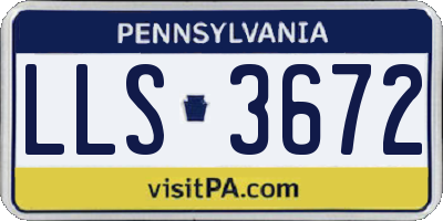PA license plate LLS3672