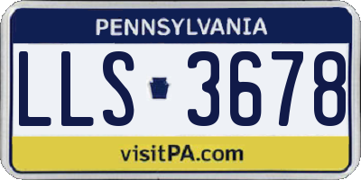 PA license plate LLS3678