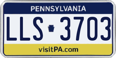 PA license plate LLS3703