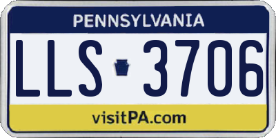 PA license plate LLS3706