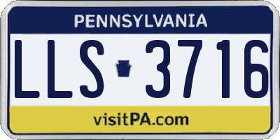 PA license plate LLS3716