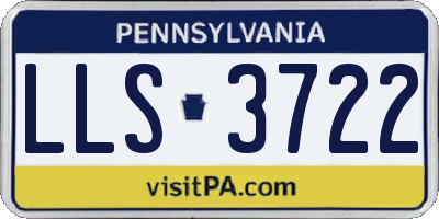 PA license plate LLS3722