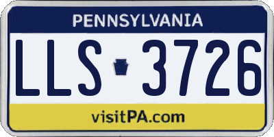 PA license plate LLS3726