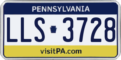 PA license plate LLS3728