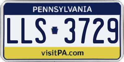 PA license plate LLS3729