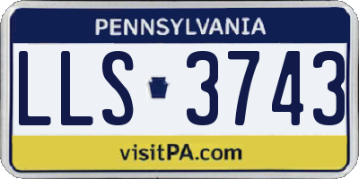 PA license plate LLS3743