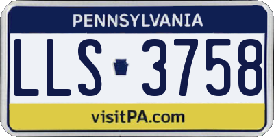 PA license plate LLS3758