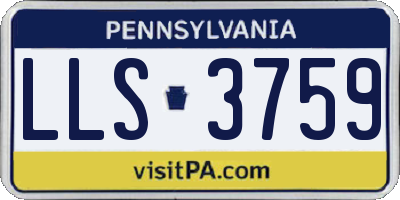 PA license plate LLS3759
