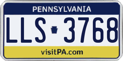 PA license plate LLS3768