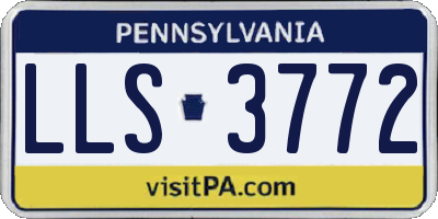 PA license plate LLS3772