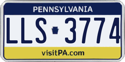 PA license plate LLS3774