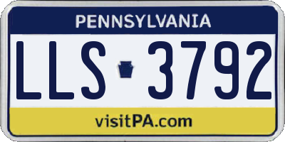 PA license plate LLS3792